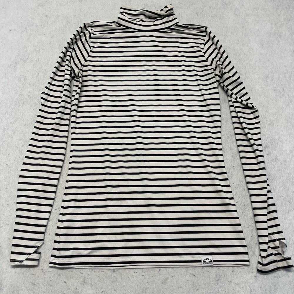 Corbeaux Women's Tempo Turtleneck Base Layer Shirt Small White/Black